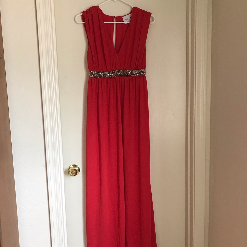 Floor length maternity gown